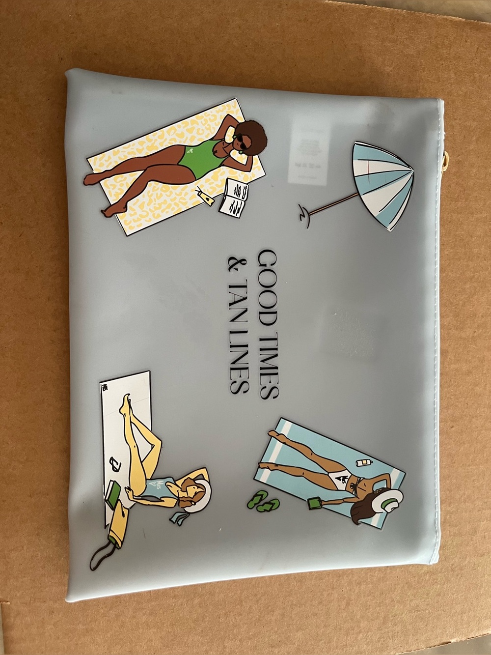 Good Times & Tan Lines Cosmetic Pouch - Light Gray